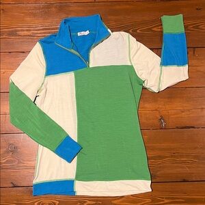 Neve - Women's Thermal 1/4 Zip Long Sleeve Top - Size L - Merino Wool & Silk